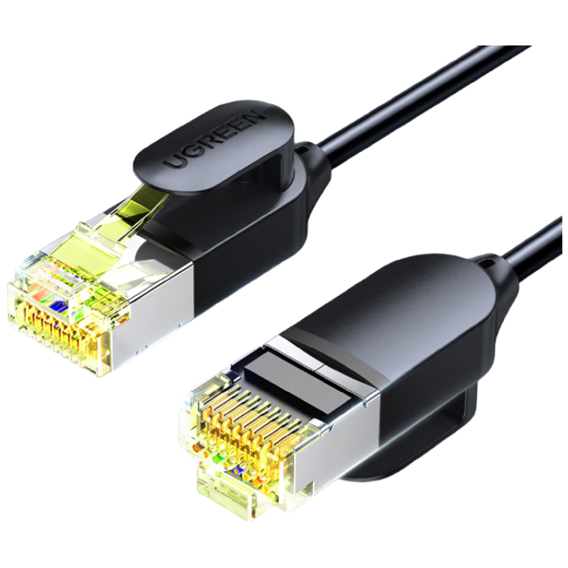 UGREEN Cat7 Pure Copper Ethernet Cable, 10 Gigabit Shielded Network Cable, Gaming Twisted Pair, Computer Broadband Home Patch Cord, Thin Wire 1 Meter