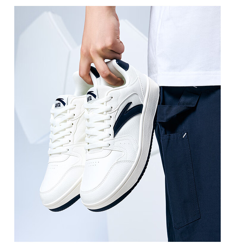 Anta Origin Year 2.0 | Men's Thick-Soled White Sneakers, Breathable Retro Casual Sports Shoes for Couples, Summer Height-Increasing Sneakers 14
