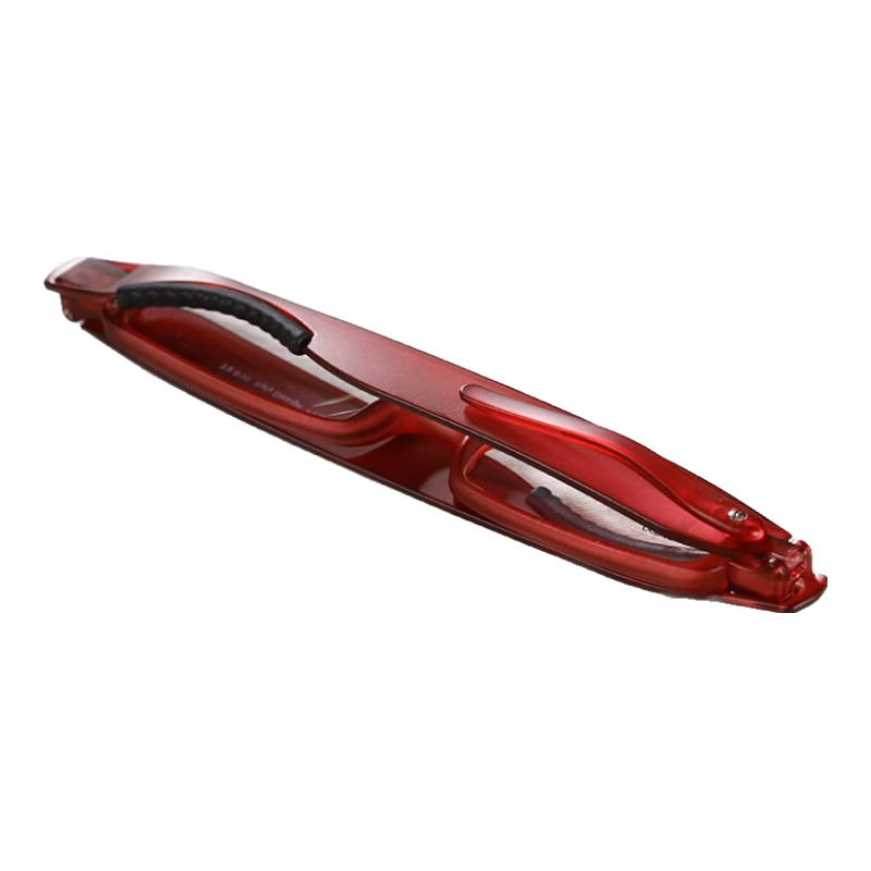 Funsonca Rotating Portable Folding Ultra-Light Metal-Free Fashionable Reading Glasses for Men And Women, Imported Material 6107 Rich Red 100 Degrees