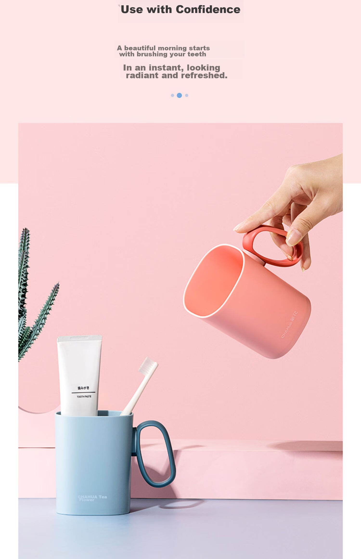 CHAHUA Mouthwash Cup, Toothbrush Cup for Home Use, Thickened, Portable, Oral Hygiene Cup, Random Color, 2 Pieces 4