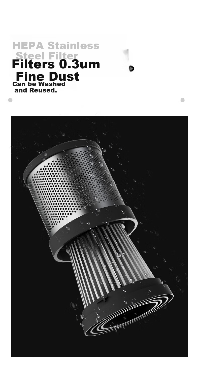 Basa Car Vacuum Cleaner, Cordless Handheld High Suction Power, for Car And Home Use, Desktop Cleaning, High Power, Mini Portable Handheld Vacuum, 6000Pa 7