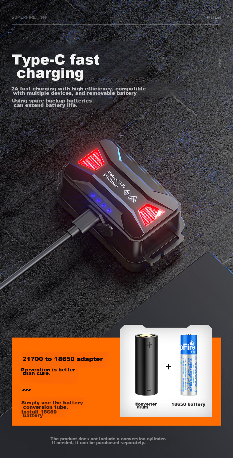 SupFire Headlamp with Zoomable Brightness, Ultra-Bright Fishing Light, Long Battery Life, Head-Mounted Mining Lamp, High-Power Night Fishing And Beach Combing Flashlight 10