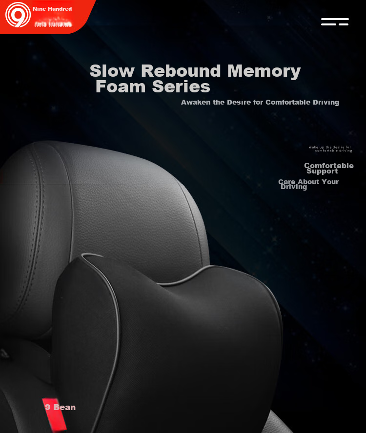 Jiubai Car Headrest, Space Memory Foam Headrest, Car Cushion, Neck Support Pillow, Black 1