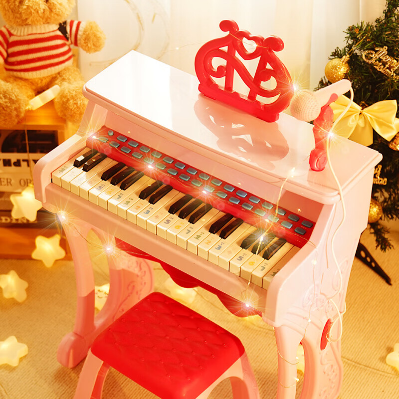 QIAO WA BAO BEI Children's Small Piano Toy, Electronic Keyboard for Girls And Toddlers, Beginner's Instrument for Ages 1-2 Birthday Gift, Mid-Autumn Festival Present