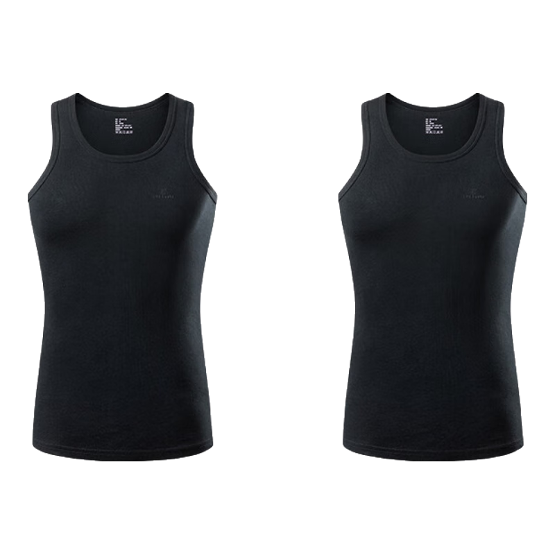 HLA Sleeveless Tank Top for Men, Pure Cotton Comfortable Breathable Undershirt, Basic Thin Undershirt, 2-Pack