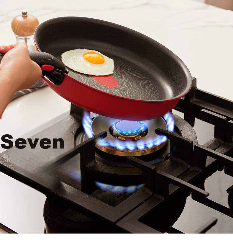 Tefal Cookware Set, Versatile Cast Aluminum Red Heart Detachable Frying And Stir-Frying Pan with Titanium Non-Stick Coating, Six-Piece Set, Dishwasher Safe 20