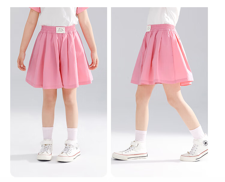 QQ DUCK Children's Clothing, Girls' Summer Shorts, Wide-Fit Youth Wear, Versatile, White Color; Size 140 20