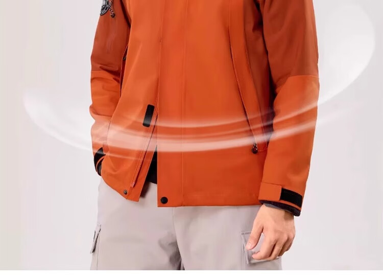 CAMEL Panda Outdoor Three-In Orange Jacket for Men And Women, Windproof Waterproof Triple-Protection Coat Hiking Outfit R611 20