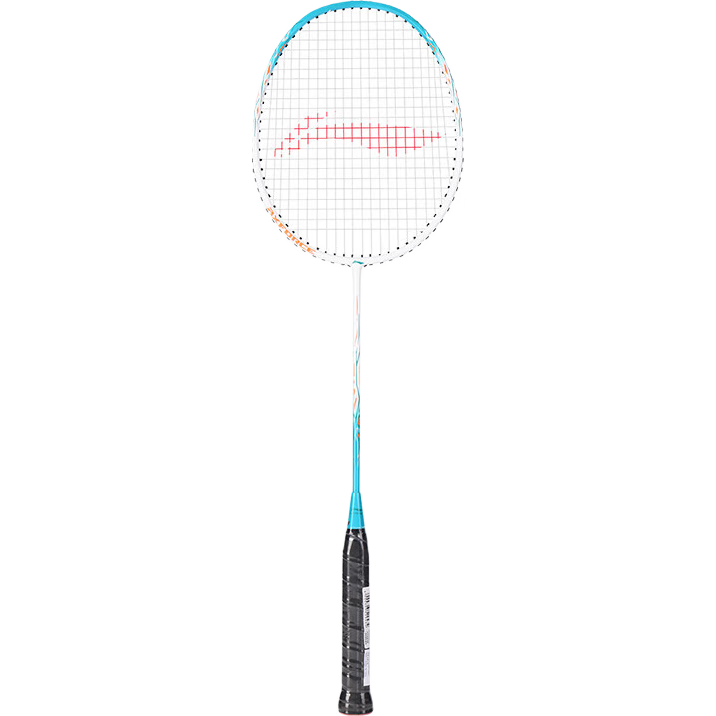 Li-Ning Badminton Racket, Ultra-Light Pair, 2 Rackets Set, Carbon Composite Mid-Shaft, Suitable for Children And Adults, Family Set, White And Blue