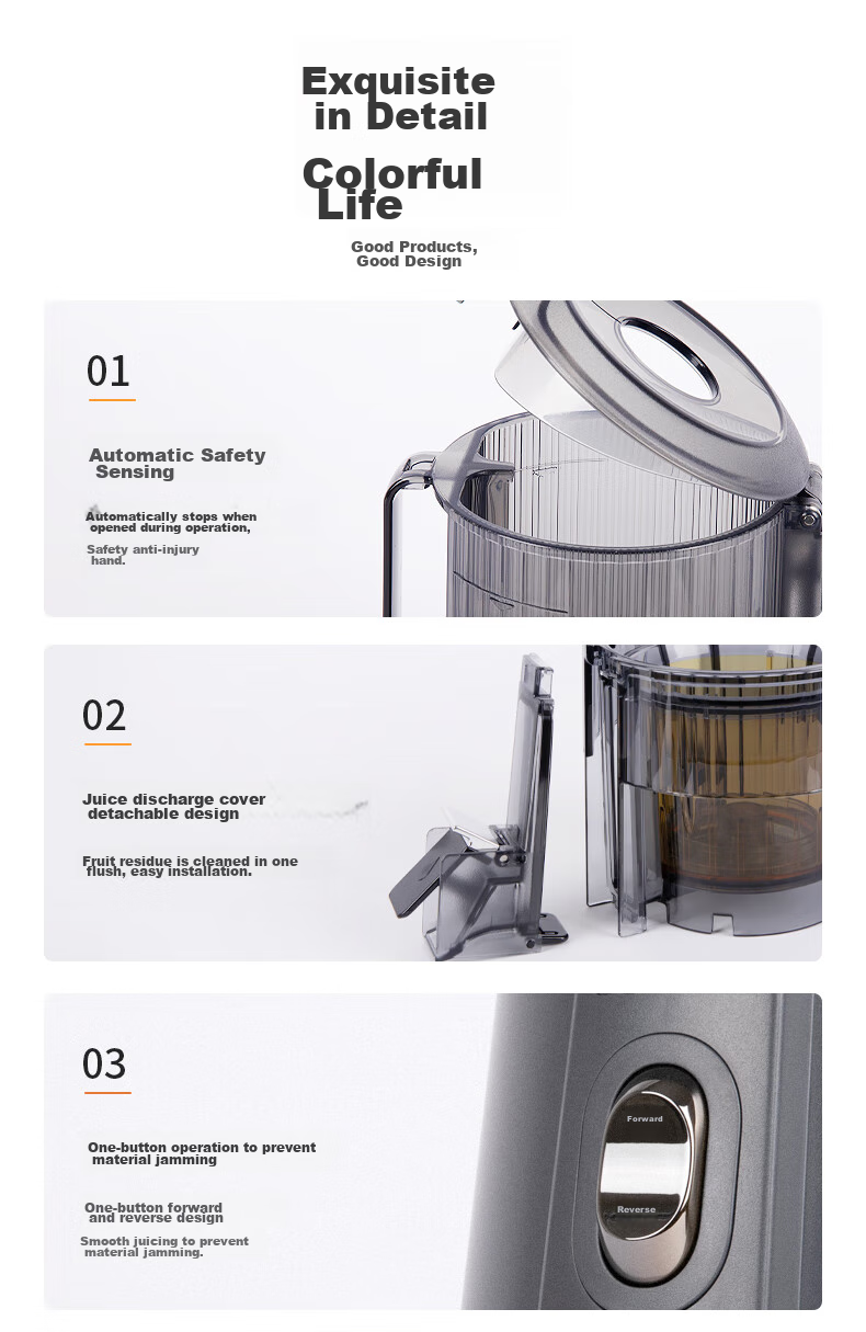 HUROM Juicer without Mesh, Multifunctional Large-Aperture Home Low-Speed Juicing Machine with Fruit Pulp Separation, Imported from Korea, Ice Cream Maker for Home Use H70FT-BIC06TG 10