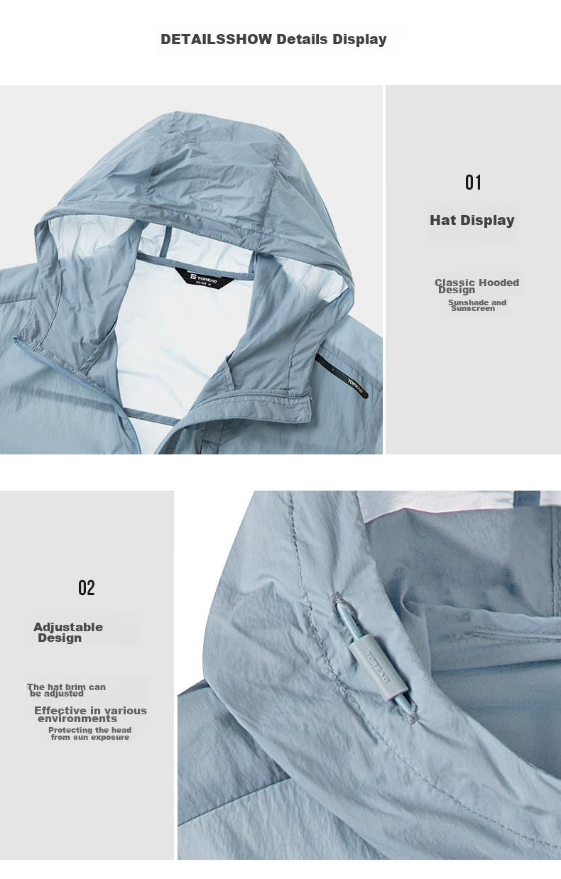 TOREAD TOREAD Women's Sun Protection Clothing, Outdoor UPF50+ Skin Coat, Breathable UV Protection Sunscreen Garment TAZZBM82772 39