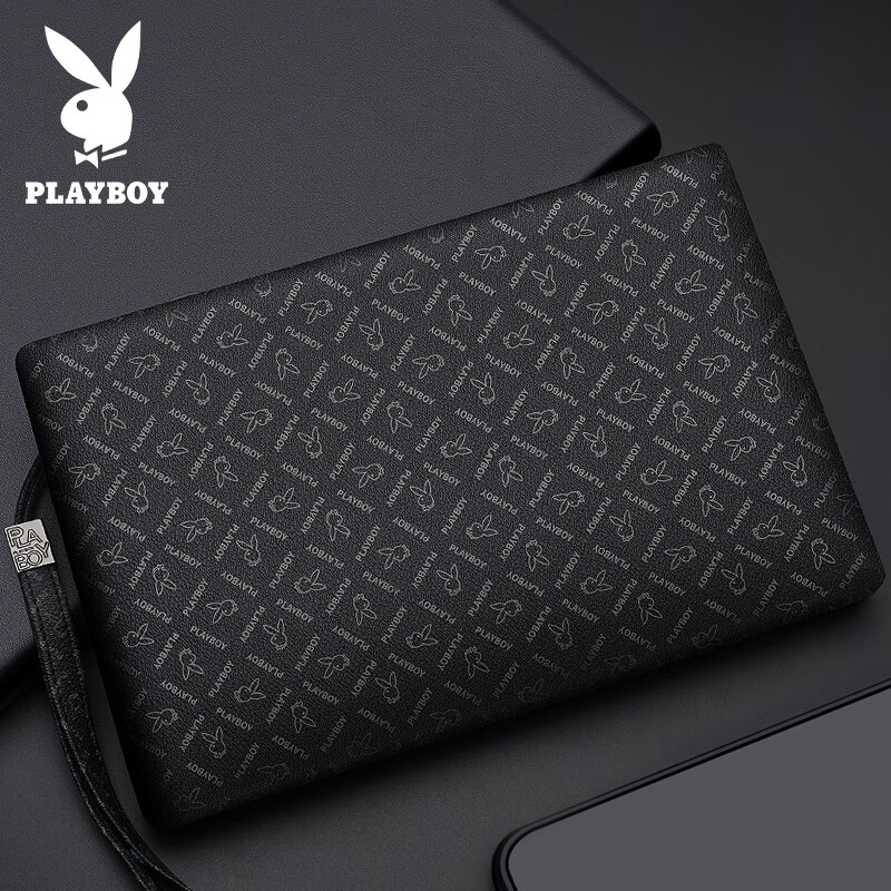PLAYBOY Men's Clutch Handbag, Portable Large Capacity Envelope Bag for Travel, Business Clutch, Casual Wallet, Birthday Gift