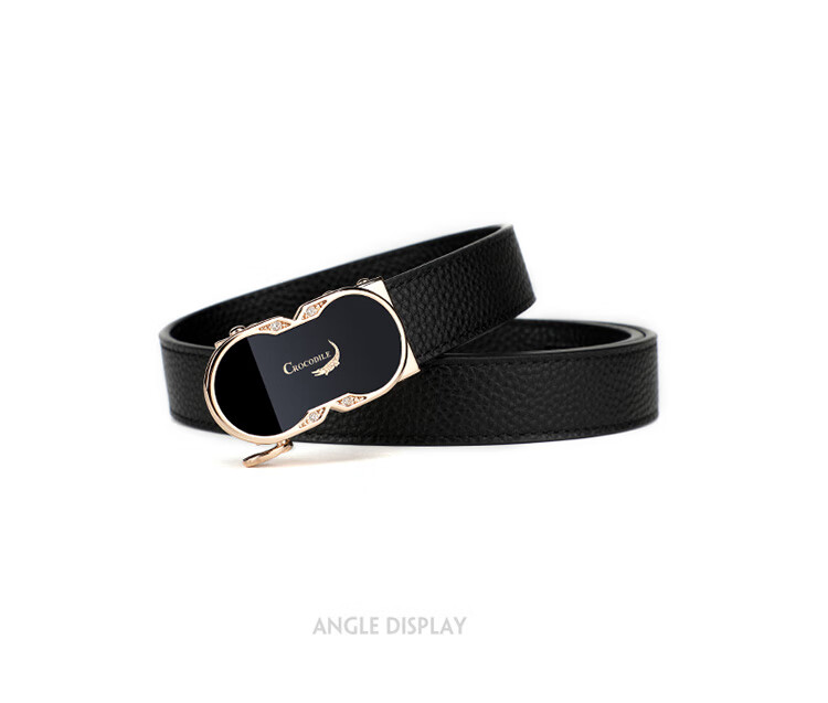 CROCODILE Top-Grain Leather Women's Belt with Automatic Buckle, Fashionable Business Style Waistband for Men's Trousers, Birthday Gift for Women 3609 13