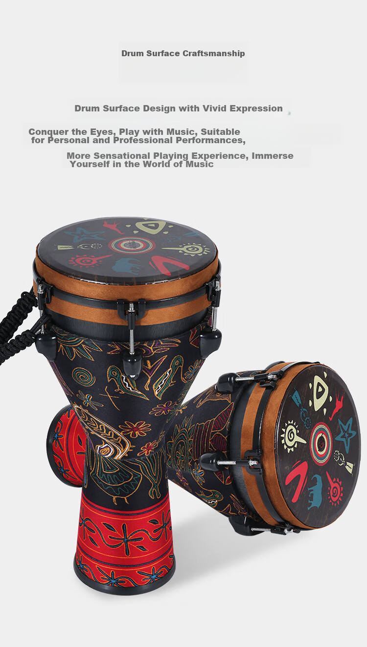 MOSEN 10-Inch Professional African Drum, Carbon Fiber Material Lijiang Hand Drum, Adjustable Tuning Fashion Style Starry Sky Patter 7
