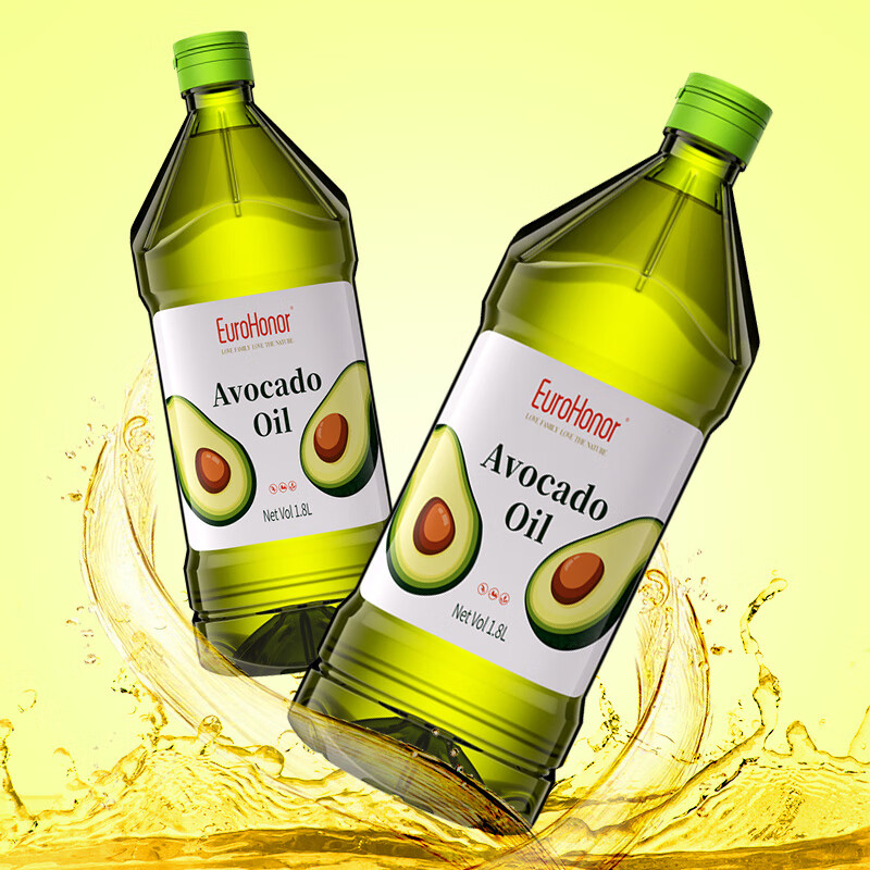 欧诺 牛油果油1.8L*2家庭组合鳄梨油 热炒食用油低温压榨儿童可用