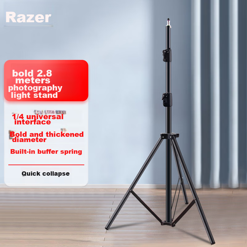 LATZZ 2.8-Meter Photography Light Stand, Portable Studio Flash, Live Streaming Room Fill Light Stand, Indoor And Outdoor Camera Tripod, Thickened Folding Light Stand