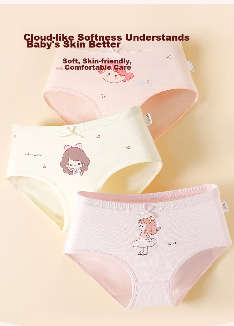 YUZHAOLIN Girls' Underwear, Triangle Panties for Toddlers And Children, No Wedgie, Cotton Shorts for Little Girls, Underpants 5