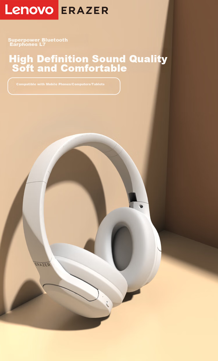 Lenovo Ecological Brand Yinin Wireless Bluetooth Over-Ear Headphones High-Quality Music Computer Gaming Sports Stereo Headphones Compatible with Sony Xiaomi Black 1