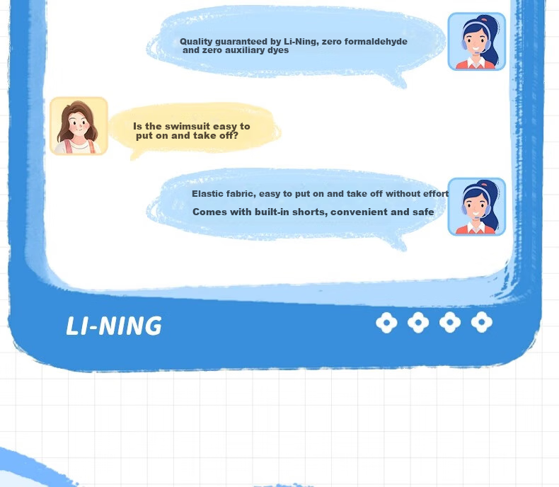 Li-Ning Children's One-Piece Swimsuit, Cute Princess-Style Swimwear for Girls, Sun Protection Swimwear 6