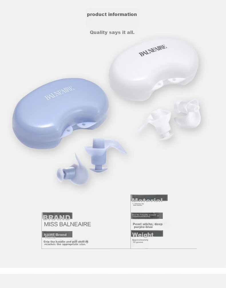 BALNEAIRE Adult Silicone Earplugs, Waterproof, Soft-Fitting, Fashionable, Versatile, Professional Swimming Gear, SEP07, Deep Purple-Blue 11