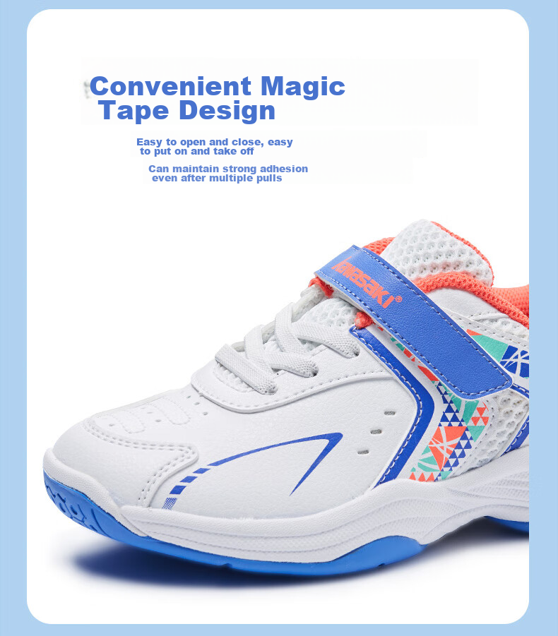 KAWASAKI Youth Badminton Shoes, Wear-Resistant, Shock-Absorbing, Breathable, Sports Running Shoes B4102, Pink, Size 32 11