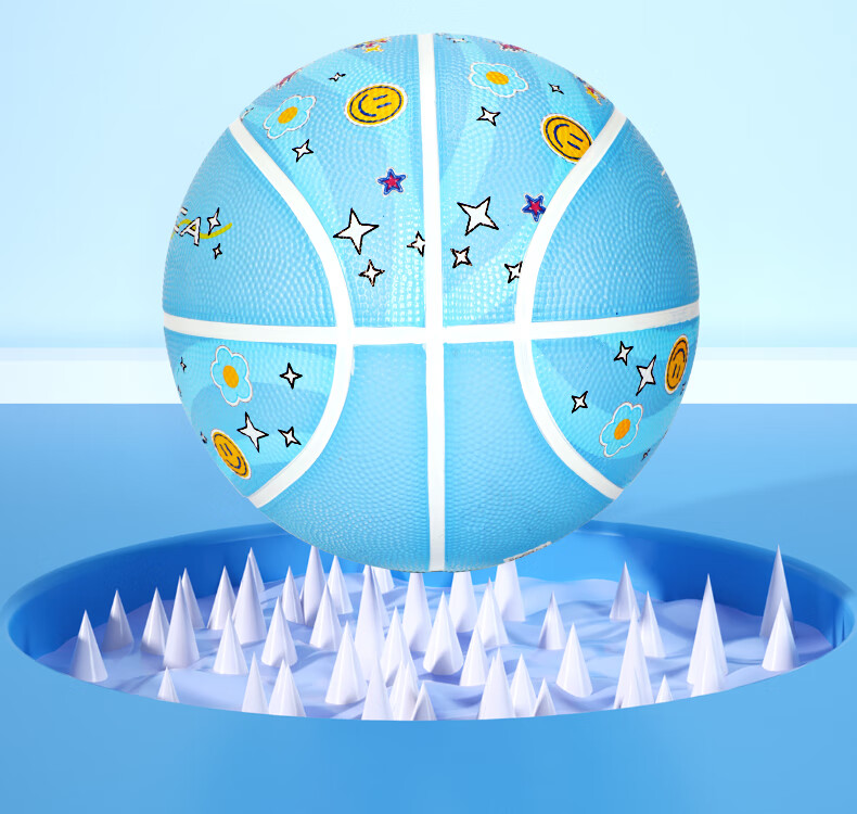 Mesuca Children's Basketball, Size 5, Youth Toy, Kindergarten Bouncy Ball, for Ages 3-6, Small Rubber Ball - Boys' Blue 10