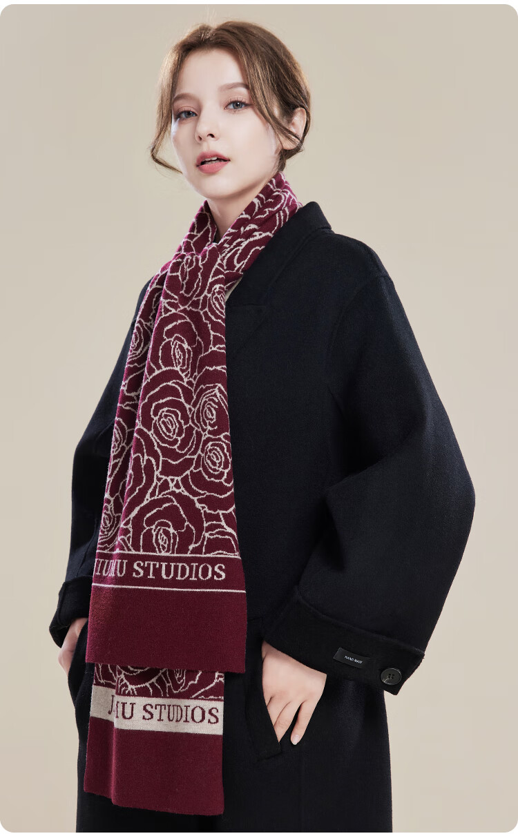 JIUMU Wool Scarf for Women, Autumn And Winter Neck Warmer, Warm Shawl, Gift for Girls Or Mothers, Mid-Autumn Festival Birthday Gift, Gift Box Set 20