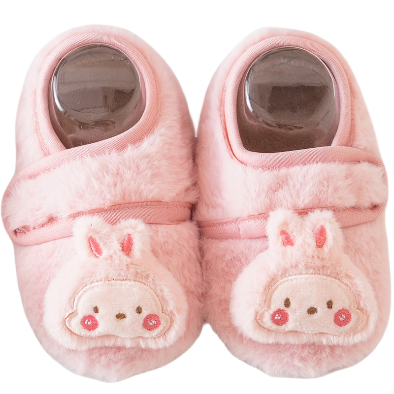 Babyprints Baby Floor Socks Autumn Winter Baby Walking Socks Set Thickened Warm Soft Sole Indoor Shoes Socks Pink Rabbit XS