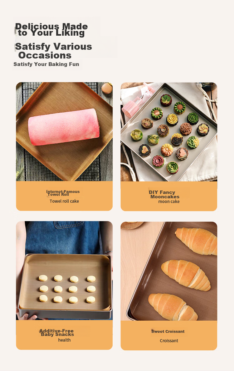 Xuechu 28cm Aluminum Alloy Square Baking Tray for Swiss Cake Roll, Cookies, Bread, Pizza, Tiramisu, And Ancient Bread Molds 6