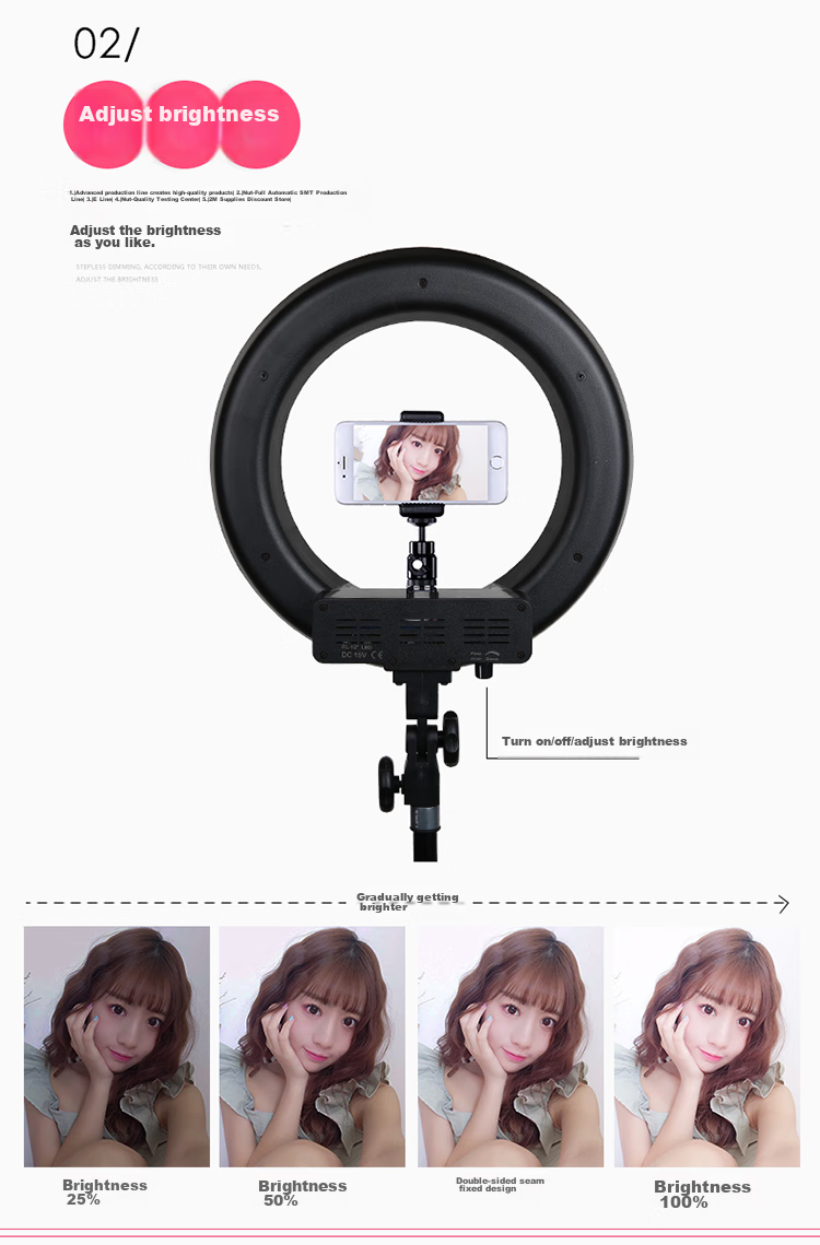 Hakutatz 55cm Live Streaming Fill Light, Beauty Enhancing, Skin Softening, Face Slimming LED Ring Light, TikTok Influencer Photography Lighting Equipment, Floor-Standing, Professional Photography Use 7