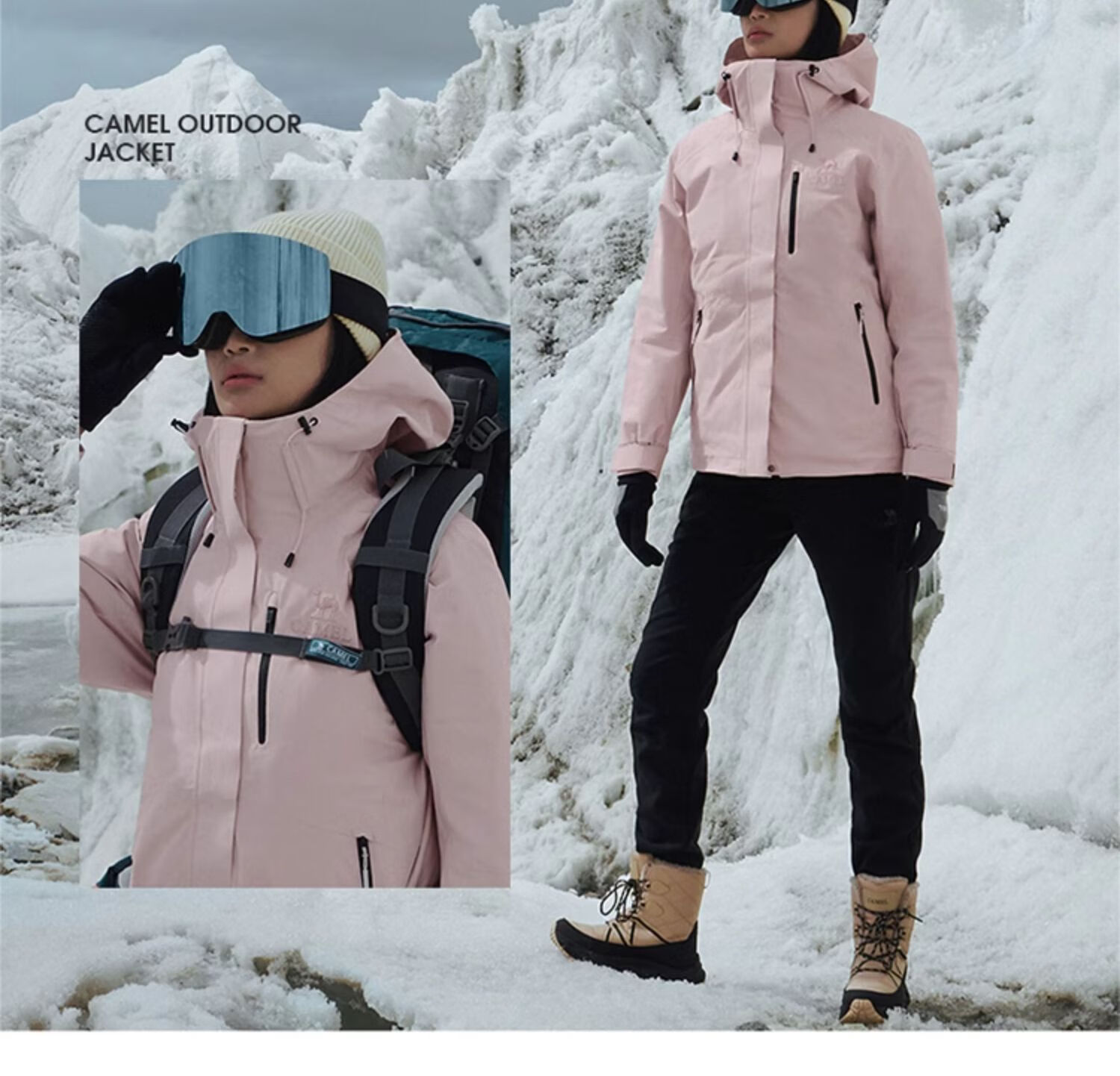 CAMEL Outdoor down Inner Liner Jacket, Cold-Resistant, Warm, Triple Protection, for Tibet Travel And Mountaineering, NR99 Hard Shell Jacket [Yushen] 28