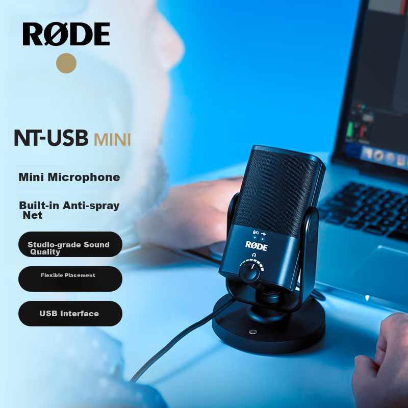 RODE NTUSB MINI Condenser Microphone for Novels, Voice Acting, Studio Recording And Live Streaming Professional Microphone