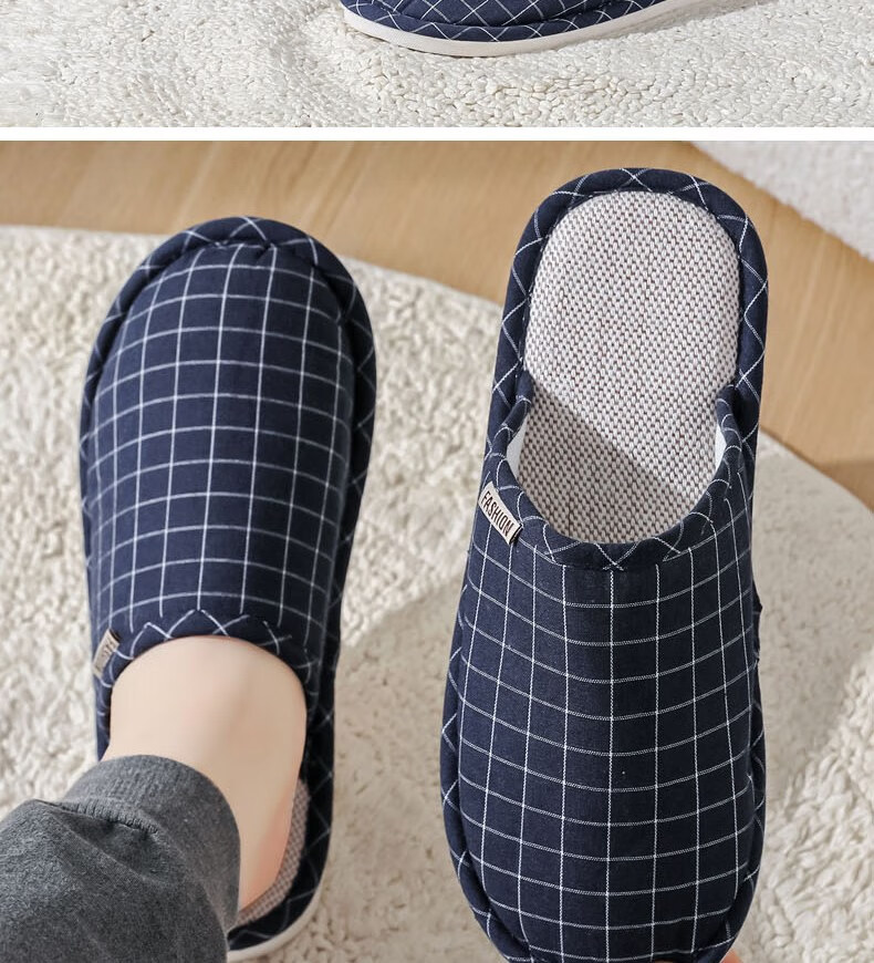 Huameijianbu Versatile Thick-Soled Couple Cotton Slippers for Indoor And Outdoor Use, Fleece-Lined Warm Cotton Slippers HM2258 Brown Size 44-45 31