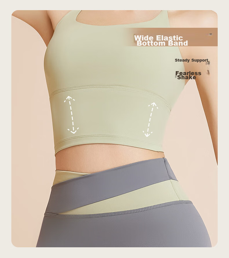 VICTORIATOURIST Women's Yoga Wear, Autumn And Winter Quick-Dry Sports Bra, High-Intensity Training Suit, Running Fitness Vest Two-Piece Set, Green XL 9