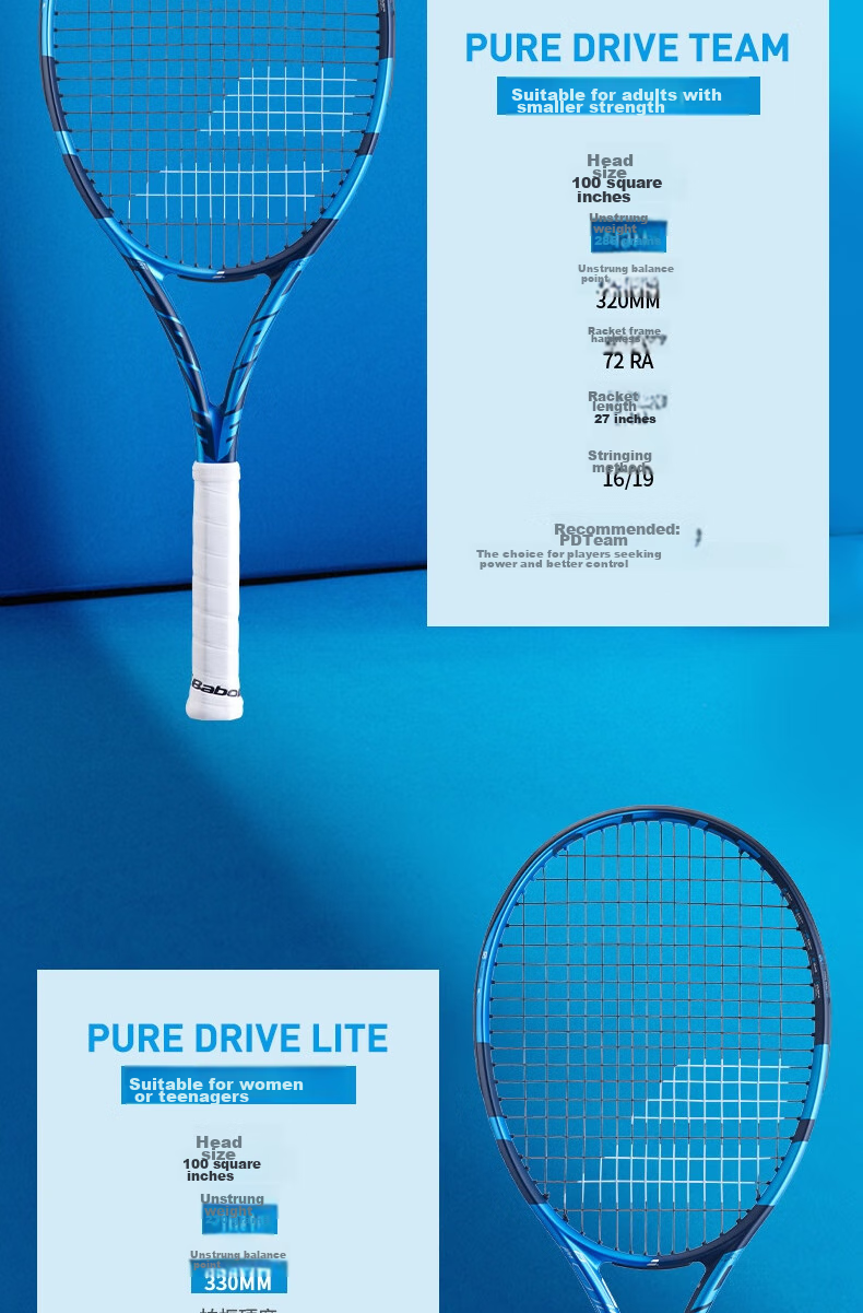 Babolat PURE DRIVE Professional Carbon Tennis Racket, Babolat 2025 Model PD, for Li Na And Wang Xinyu [Pre-Strung] 9