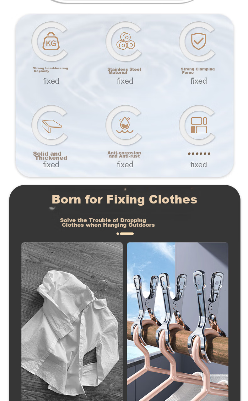Bingyou Multi-Functional Clothes Pegs Strong Windproof Plastic-Coated Laundry Clips for Home Use Socks Holder 3