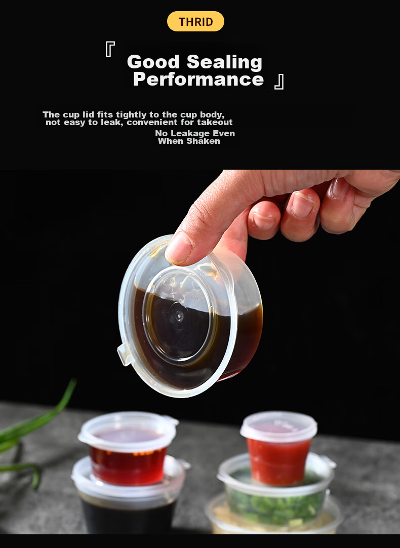 Babike Seasoning Cups, Sauce Cups, Disposable Takeaway Condiment Boxes, Dipping Sauce And Chili Oil Small Cups, 2 Oz, 200 Pieces 5