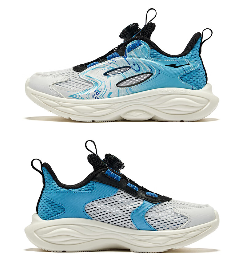 ERKE Children's Shoes, Boys' Summer Casual Shoes, Kids' Soft And Bouncy Lightweight Sandals, Erke White/Indigo Blue, Size 33 29
