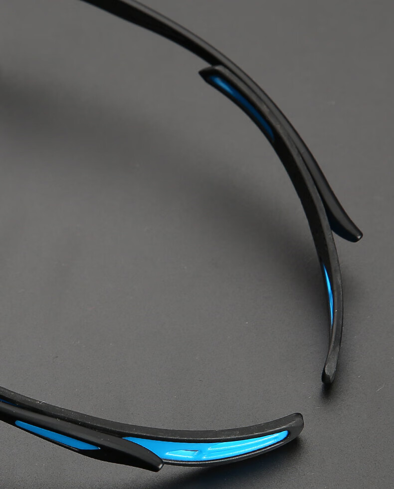 Cuntiandaofu Basketball Glasses, Anti-Blue Light Glasses, Outdoor Sports Protective Goggles, Non-Prescription Glasses, Black Frame with Blue Temple + Sports Nose Pads 13