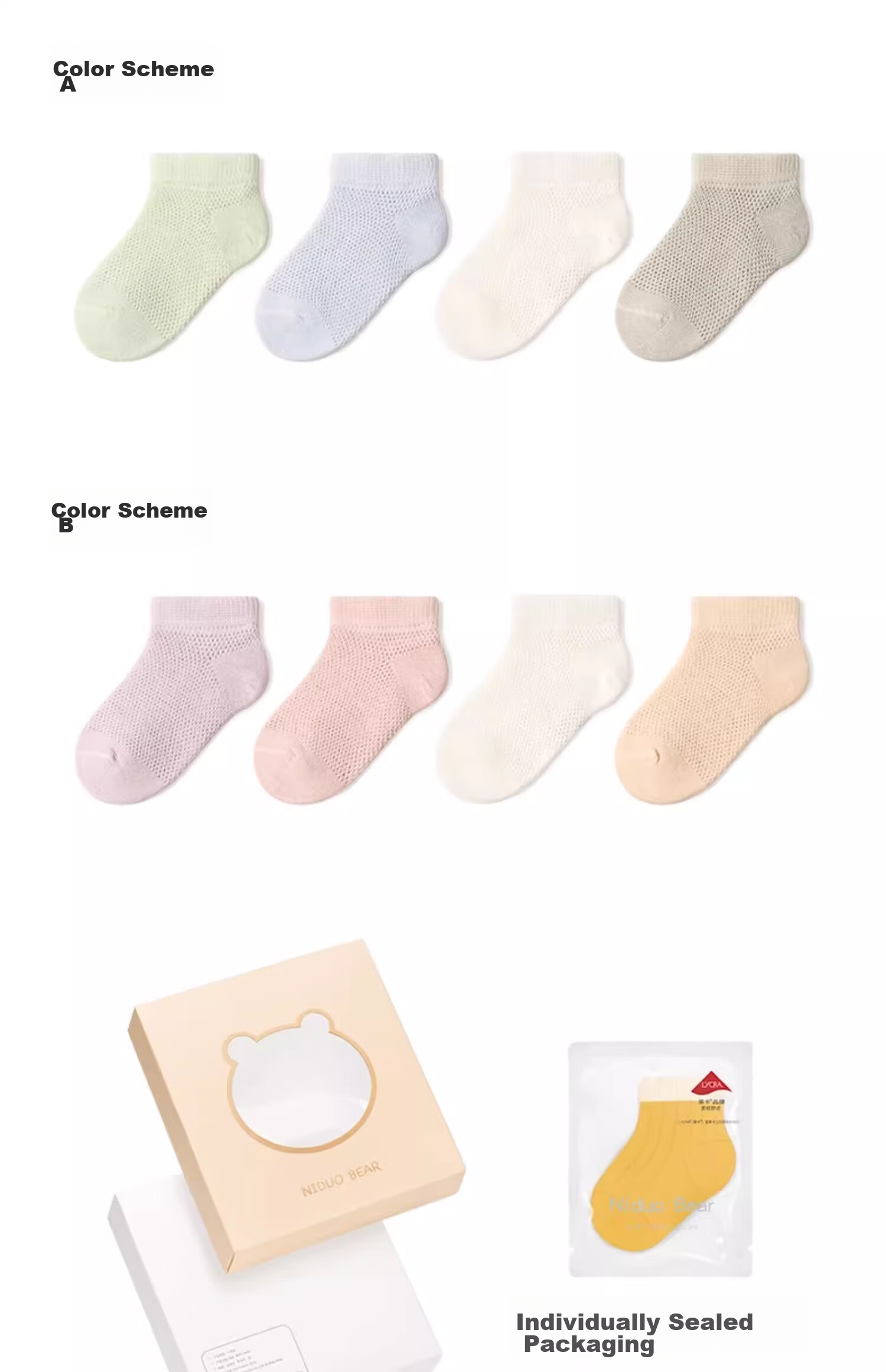 Niduoxiong Baby Socks, Summer Thin Cotton Socks, Boys' Socks, Girls' Boat Socks, Infant Short Tube Socks, Children's Mesh Socks 5