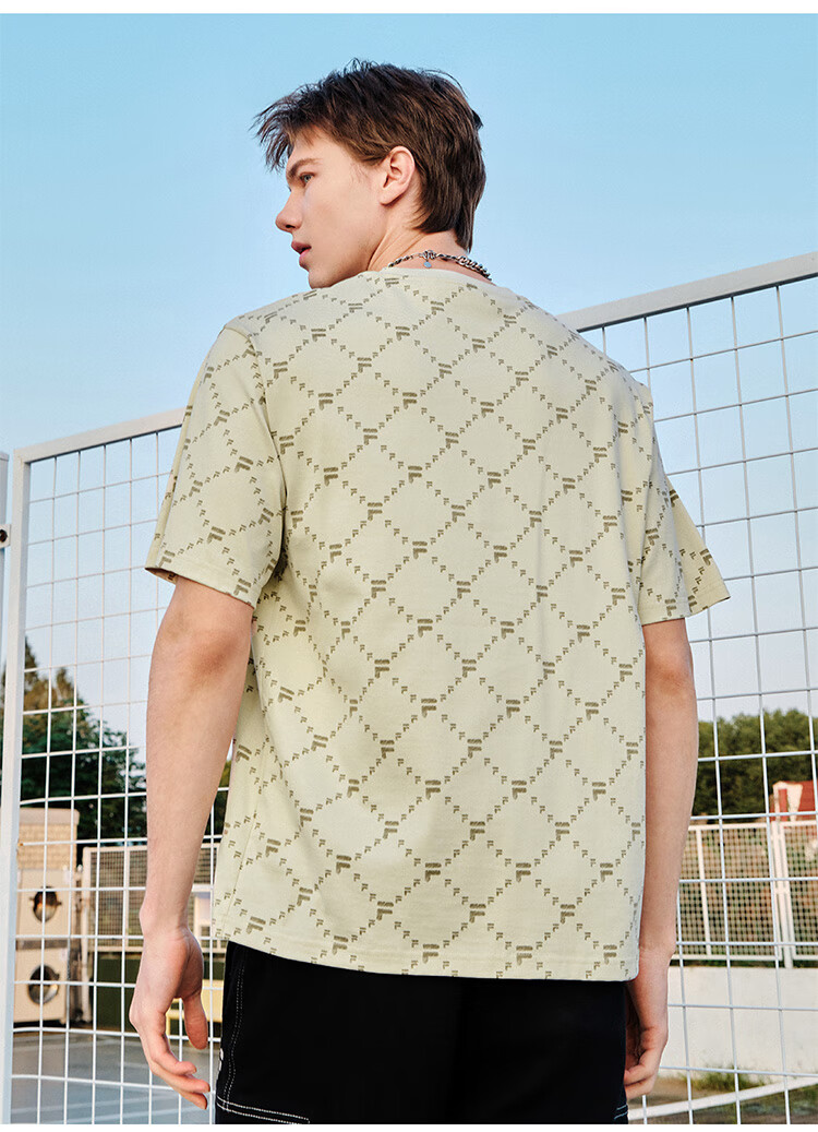 FILAFUSION Fila Trendy Couple Short Sleeve T-Shirt Summer Loose Breathable Cotton Unisex Top 27