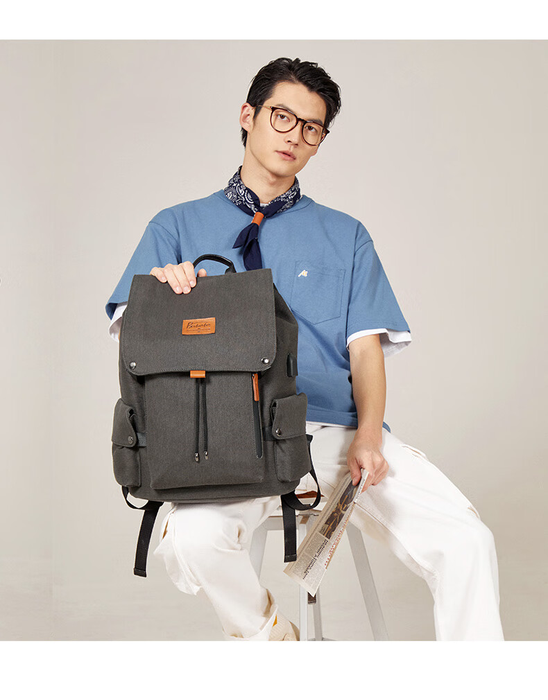 BOSTANTEN Men's Backpack, High School And College Student Bookbag, Trendy Backpack with Large Capacity for Laptops And Notebooks, Suitable for Both Men And Wome 5