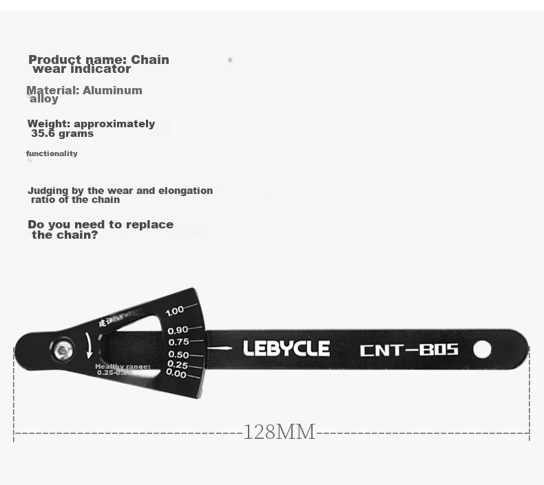 LEBYCLE Mountain And Road Bicycle Chain Measuring Ruler, Wear Indicator, Chain Stretcher, Testing Gauge Tool 2