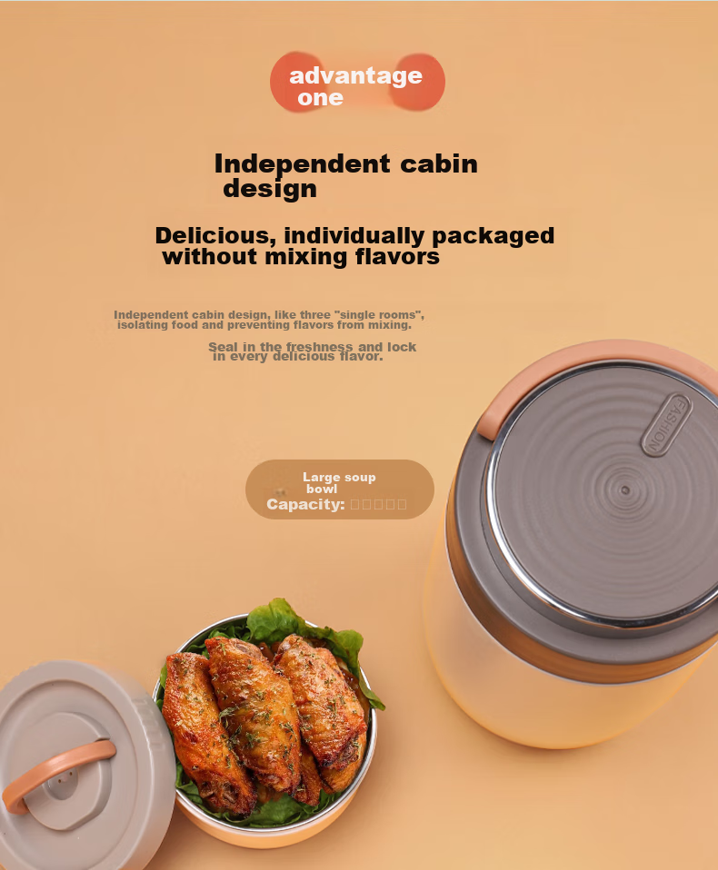 KBH Insulated Lunch Box Large Capacity Thermal Container for Students, Office Workers And Home Use Stainless Steel Double-Layer Insulated Food Pot 3