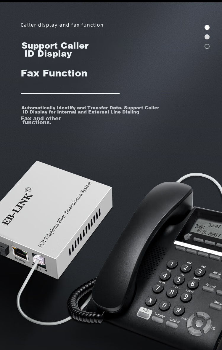 EB-LINK Telephone Optical Terminal, 1-Line Telephone + 1-Line Network PCM Voice Optical Terminal, Audio Intercom Transceiver, Telephone Fiber Optic Converter, Large Square Port SC Interface 3