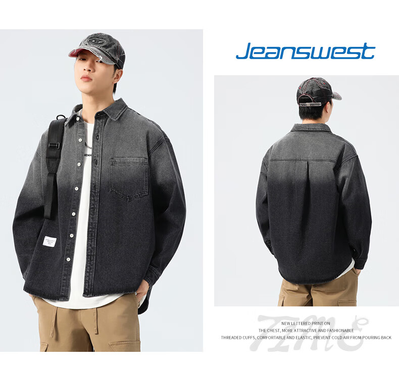Jeanswest Men's Jacket 2026 Spring Summer Loose Simple Fashion Men's Denim Jacket Retro Blue L 14
