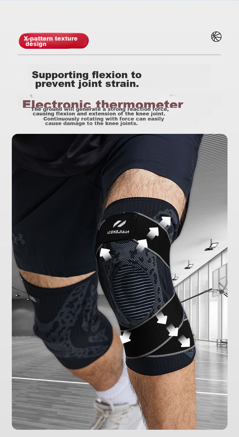 NAILEKESI N Knee Brace Professional Sports Men's Knee Joint Protector for Meniscus Injury Fixation Bandage Compression Badminton Basketball 5