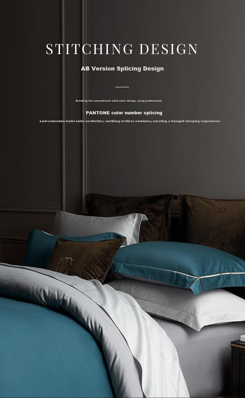 Canasin Hotel Bedding, 100-Piece Pure Cotton Bedding Set, Satin Bedding Set with Bed Sheet, Duvet Cover, Pillowcases, Gray, for 1.8-Meter Bed 8