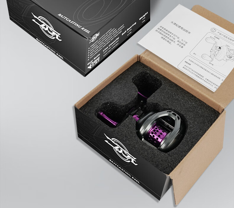 Erciyuan Lure Water Drop Reel, Lightweight Micro-Fishing Line Reel, Long-Distance Casting Magnetic Brake Anti-Explosion Fishing Reel, Purple Dragon, Right-Handed 26