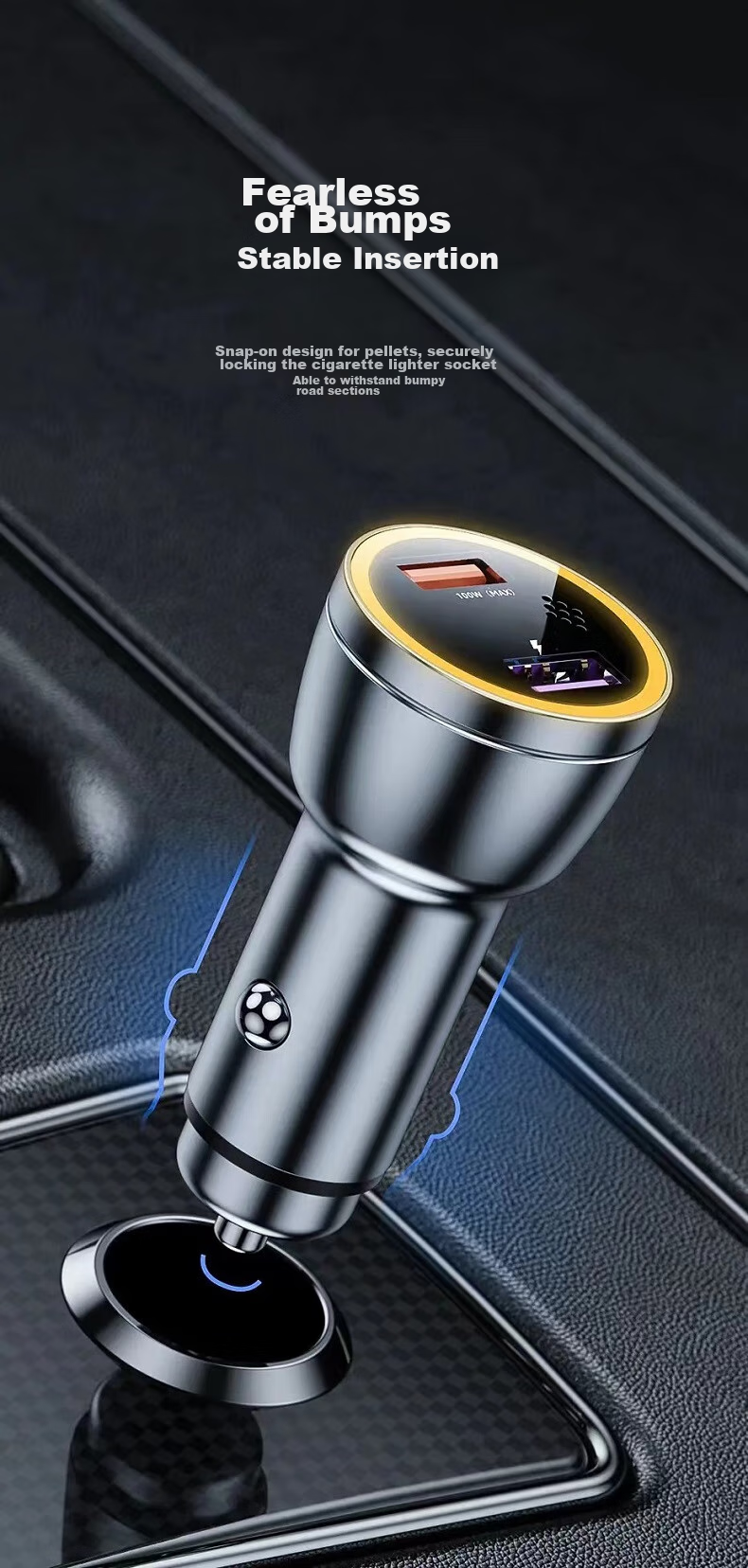Newsmy Car Charger, 66W Super Fast Charging Cigarette Lighter Adapter, Car Charger for Negative Ion Air Purifier 7